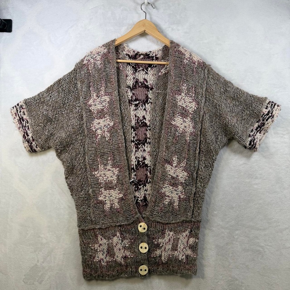 Free People Sweater Kimono Wrap Luxe Knit Long Cardigan Short Sleeve Size Small